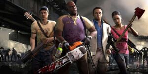 4 fighters-fighting zombies-Left 4 dead