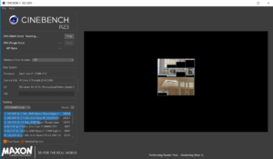 Cinebench-benchmark test image-screenshot