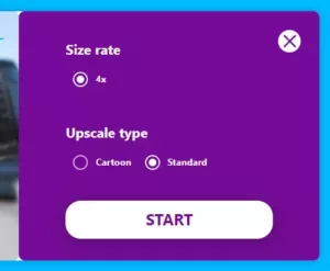 Ecommerce Tool-Step 2 Choose "Standard" model for upscaling