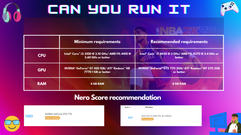 Run Pc Score System Requirements for PC Games and the Nero Score Test Run