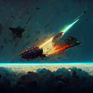 a space ship in the fight-AI generated picture