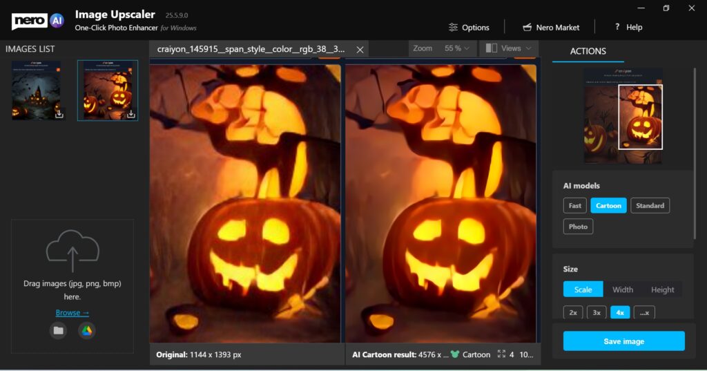 How to increase the quality of craiyon pics? Let's image upscaler.