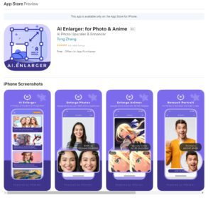 AI enlarger app store screenshot