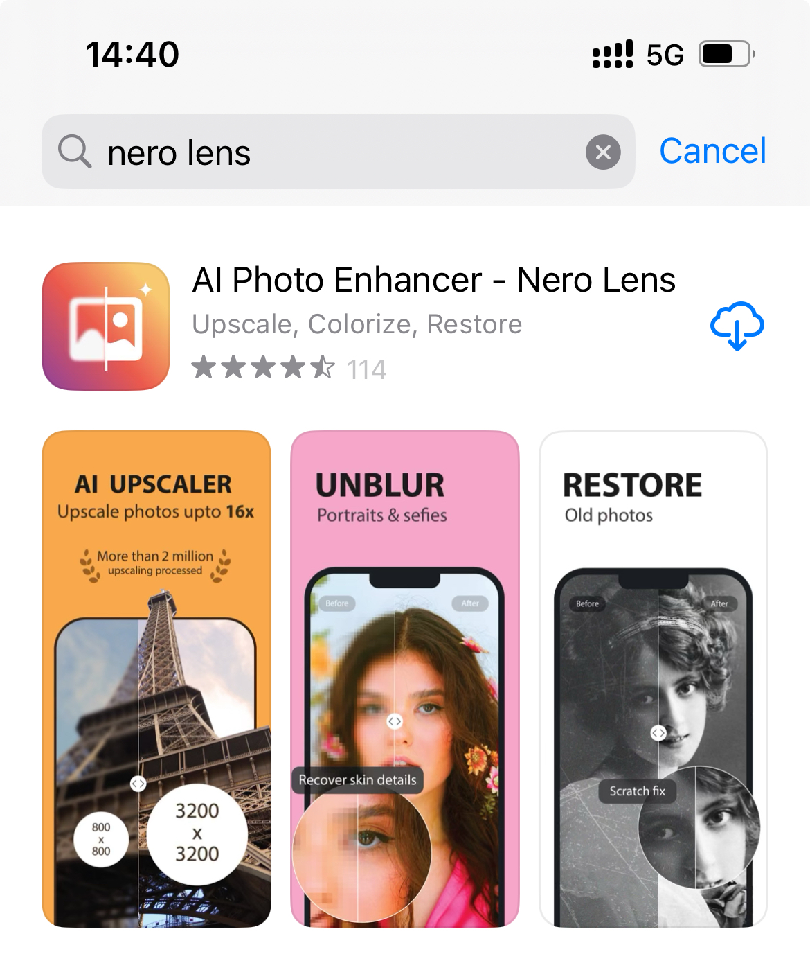 type nero lens on app store