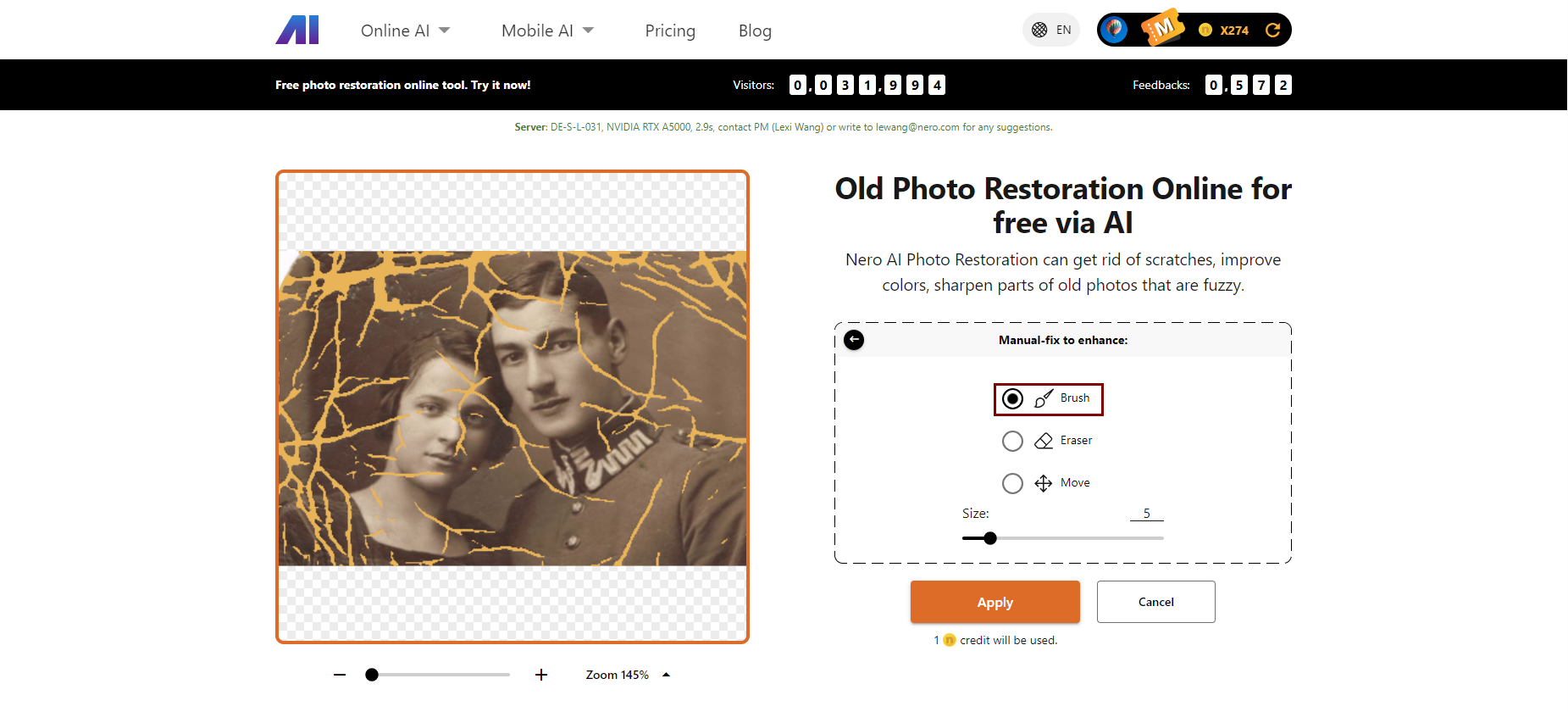 Photo Restoration brush tool