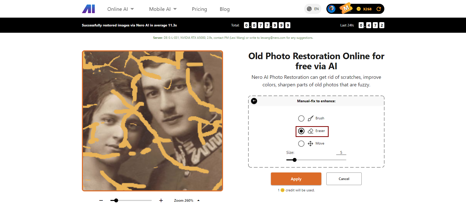 Photo Restoration Eraser tool