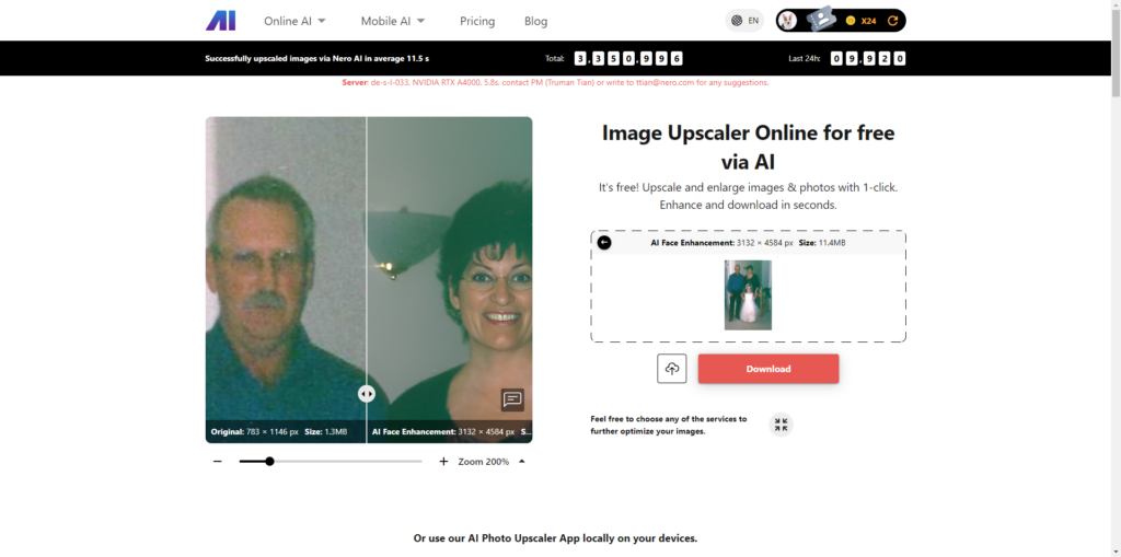 Download the unblurred face result