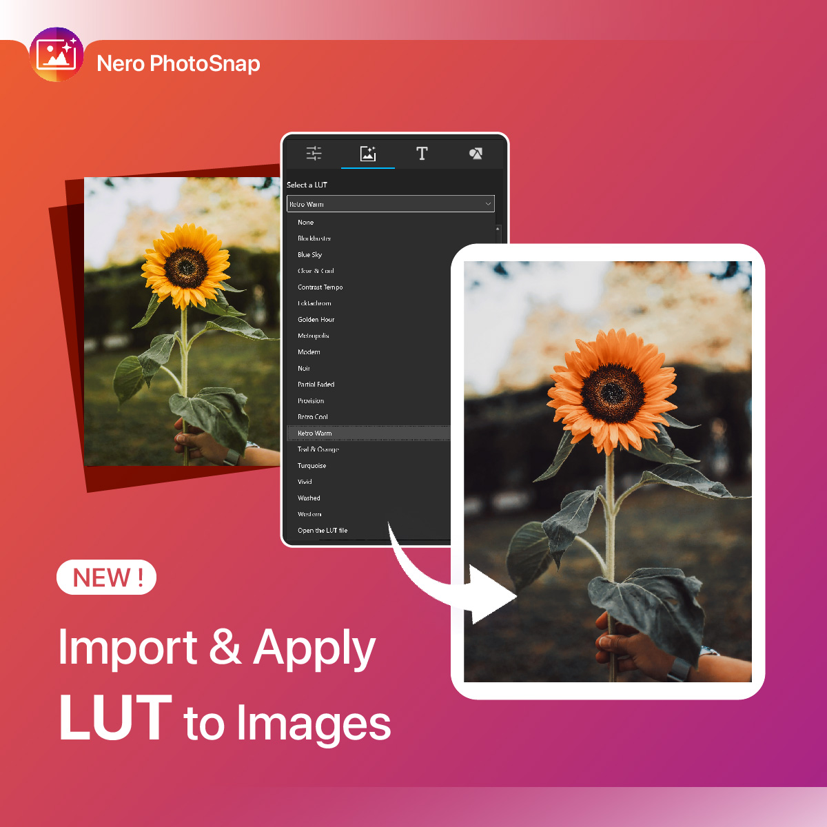 new features for nero photosnap 2024-lut