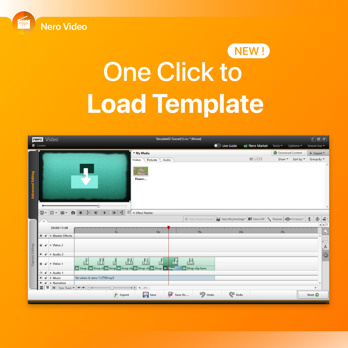 new features for nero video 2024-edit template