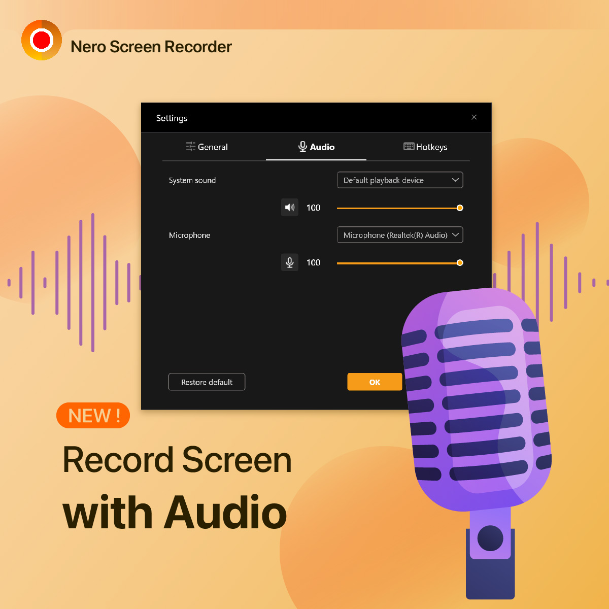 new nero screen recorder 2024-audio