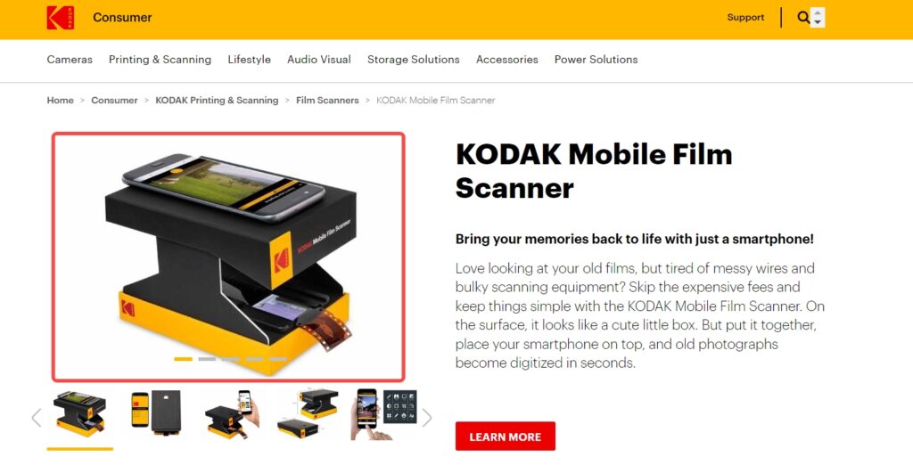 KODAK Mobile Film Scanner equipment