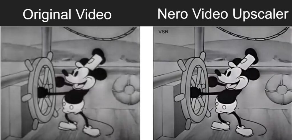 old video use nero ai video upscaler compare