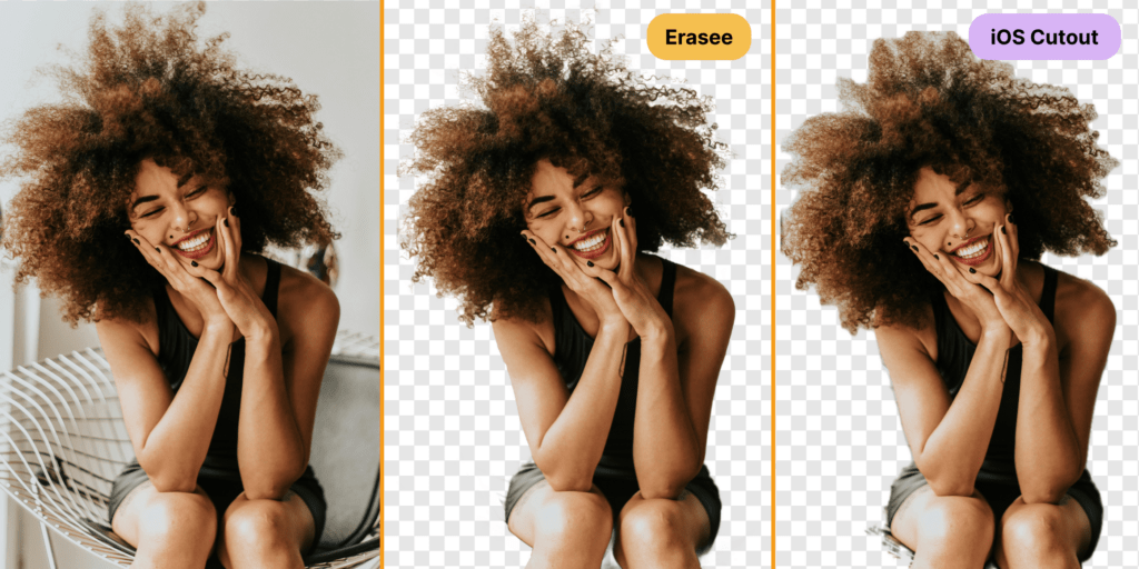 Comparing Erasee cutout to iOS cutout