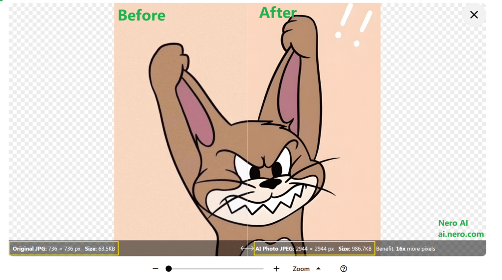 how image upscaler works, using nero ai example