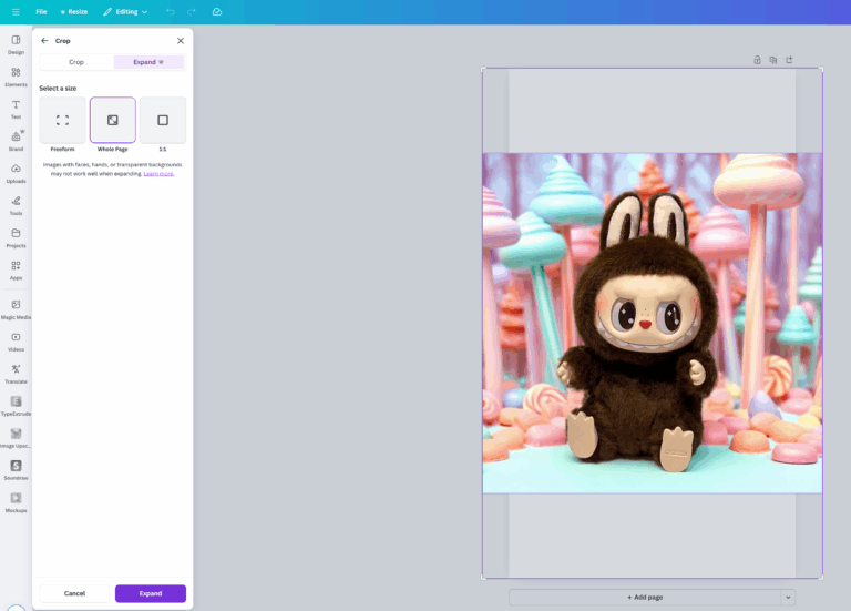 canva expand image
