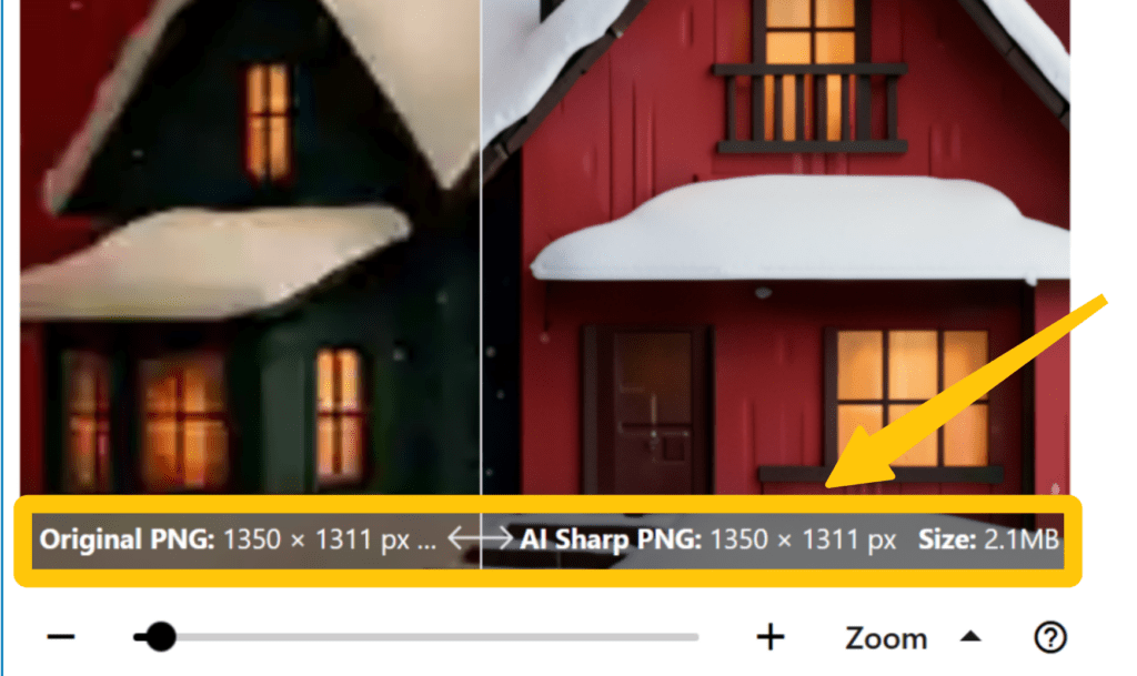Nero AI Image Sharpener keeps image size