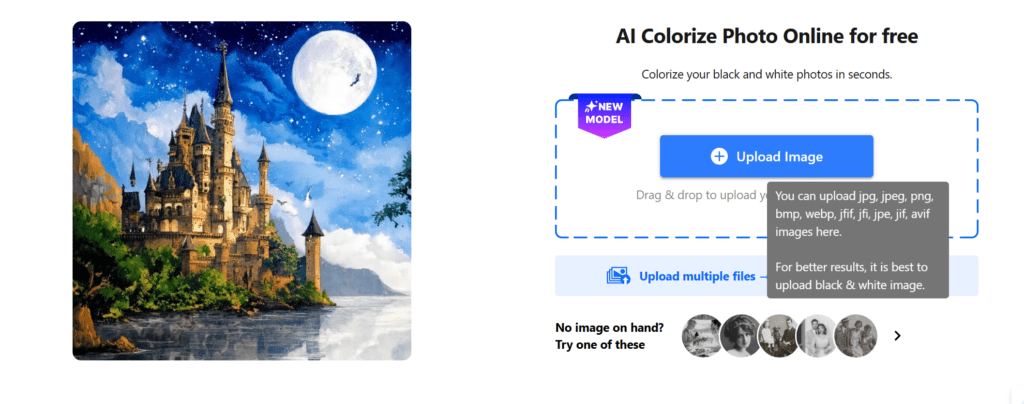 Upload a photo to Nero AI Colorize Photo
